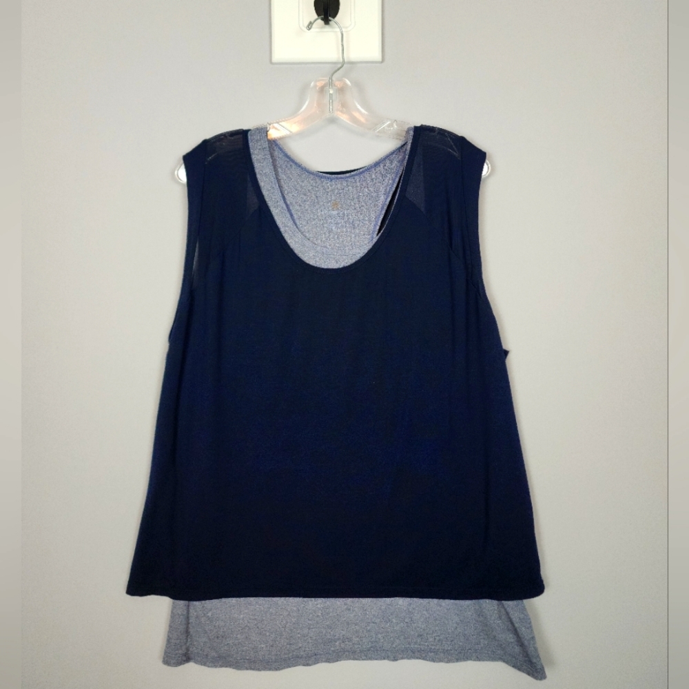 Tangerine Shirt Blue Athletic Sleeveless Tank Sz XL